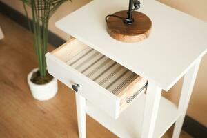top view of a opened empty drawer photo