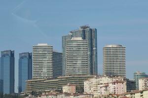 turkey istanbul 12 june 2023. financial and residential buildings at morning photo