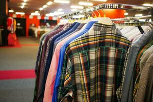 Row of Shirts in a store in istanbul . photo