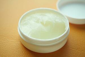 Close up of petroleum jelly in a container photo