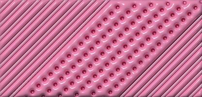 Pink inflated lines with a shiny surface, 3D rendering illustration photo