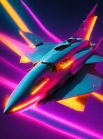 Neon Fighter and jet photo