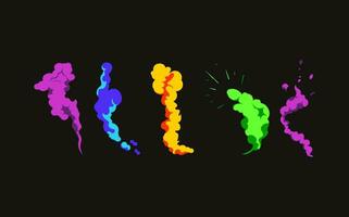 Smoke explosion animation of an explosion with comic flying clouds. Set of isolated vector illustrations to create an explosion effect. The effect of smoke movement, sparkle and dynamic boom.