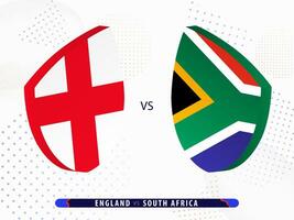 Inglaterra vs sur África semi final rugby fósforo, internacional rugby competencia 2023. vector