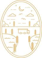 Ellipse Monoline Art Badge vector