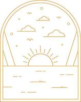 Arch Monoline Art Badge vector