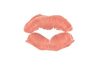 Isolating the imprint of lips on a white background. - Image photo