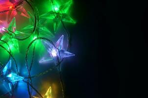 colorful christmas lights background photo