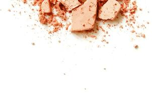 Coral eyeshadow and blush isolated on white background . - Image photo