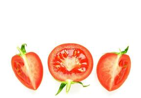 Tomato. Fresh vegetable isolated on white. Half, slice. Collection. - Image photo