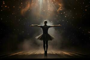 Elegant Ballerina man theater stage. Generate Ai photo