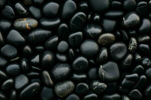 Smooth Black stones background. Generate Ai photo