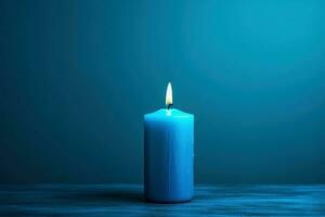 Serene Blue candle background. Generate Ai photo
