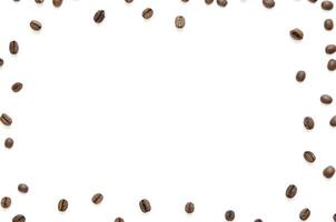 Roasted Coffee Beans background texture isolated on white background with copy space for text - Image photo