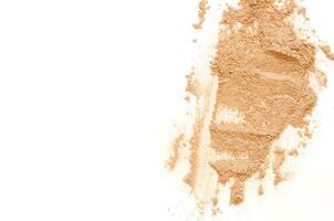 beige estrellado cara polvo para maquillaje como muestra de cosmético producto, aislado en blanco antecedentes - imagen foto