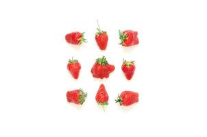 Creative fresh strawberries pattern background. Food concept.  Top view. - Image. photo