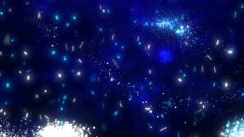 astratto festivo luminosa sfondo a partire dal blu fuochi d'artificio Linee e raggi di saluta e ardente scintille video