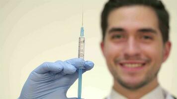 Medical worker preparing to give an injection video