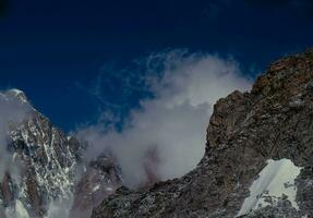 landscapes of mont blanc at punta hell brunner with the sky way, in the aosta valley in the summer of 2023 in july photo