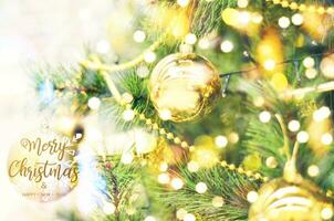 Merry Christmas and Happy New Year. Christmas tree background photo