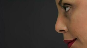 Close up portrait of a girl in profile video