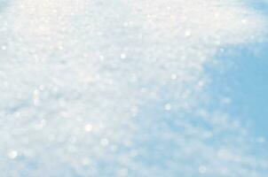 Snow sparkle background. Abstract blue bokeh background. photo