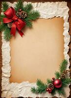 Christmas Vintage Paper Background AI Generative photo