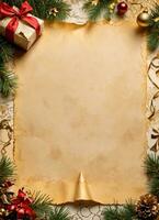 Christmas Vintage Paper Background AI Generative photo