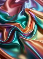 Holographic Fabric Texture Background AI Generative photo