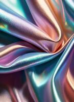 Holographic Fabric Texture Background AI Generative photo