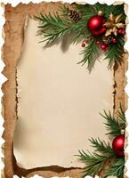 Christmas Vintage Paper Background AI Generative photo