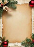 Christmas Vintage Paper Background AI Generative photo