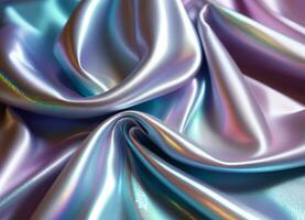 Holographic Fabric Texture Background AI Generative photo