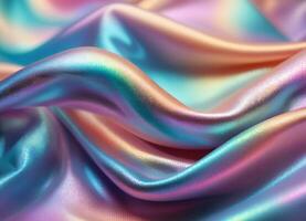 Holographic Fabric Texture Background AI Generative photo