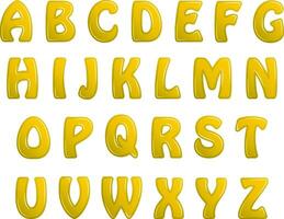 yellow shiny letters holiday fonts vector