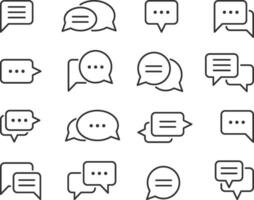 Chat icon vector design element. Set talk bubble speech signs. Dialogue balloon.