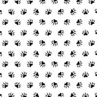 Vector seamless pattern with paw print on white background. animal print vector illustration