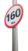 160 km speed limit sign. One hundred and sixtysign 3d render png