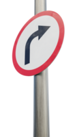 Right turn sign. 3d render png