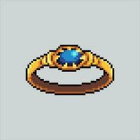 Pixel art illustration Magical ring. Pixelated Magical ring. Magical ring icon pixelated for the pixel art game and icon for website and video game. old school retro. vector