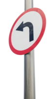 Left turn sign. 3d render png