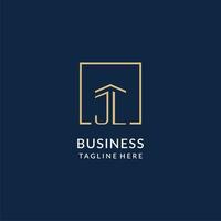 Initial JL square lines logo, modern and luxury real estate logo design vector