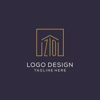 Initial ZO logo with square lines, luxury and elegant real estate logo design vector