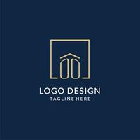 Initial OO square lines logo, modern and luxury real estate logo design vector