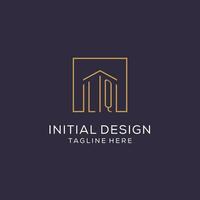 inicial lq logo con cuadrado líneas, lujo y elegante real inmuebles logo diseño vector