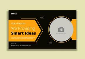 Video thumbnail and banner design for business workshop vector