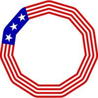 usa flag round frame border vector