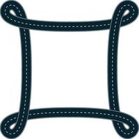 road knot corner border vector