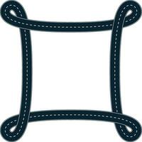 road knot corner border vector