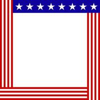 Square usa flag frame vector